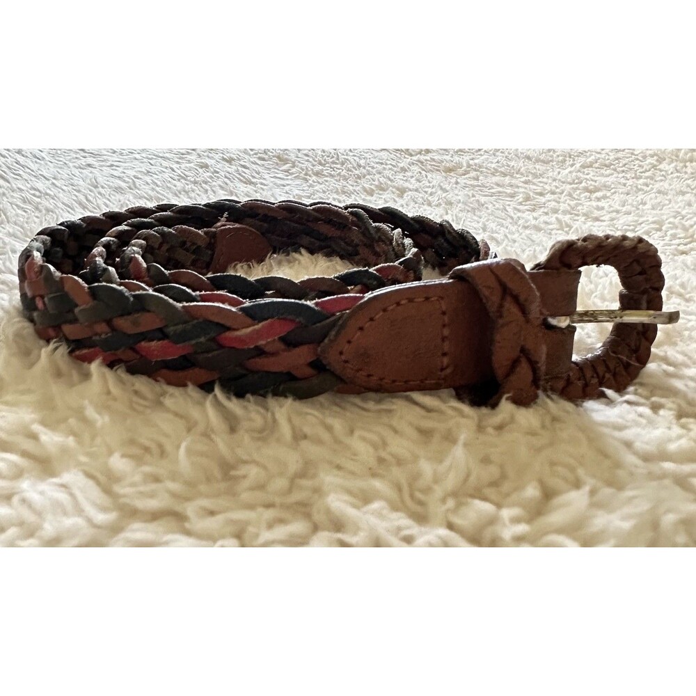 Capezio Vintage Belt  Y2K Boho Leather Colorful Braided Argentina Size 32 ML